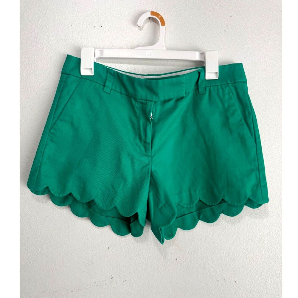 J. Crew shorts re imagined scallop hem stretch green colorful summer women 8